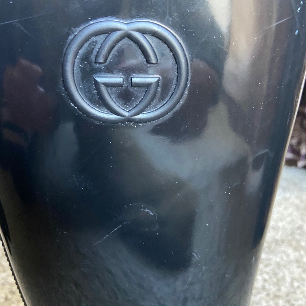 Gucci black logo patent rubber rain boots Sz 9 - Picture 7 of 10